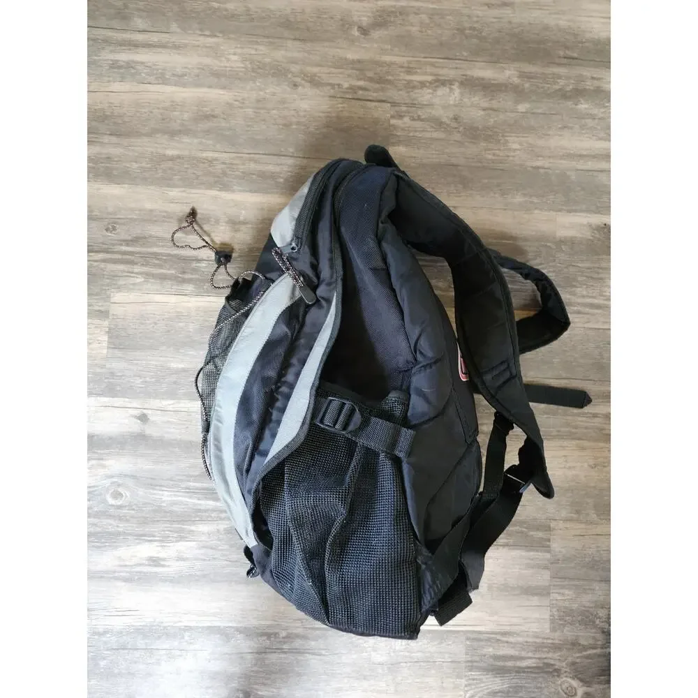 IRONMAN Black Gray Backpack Official Logo Design Athletic Gym Workout Bag Hiking